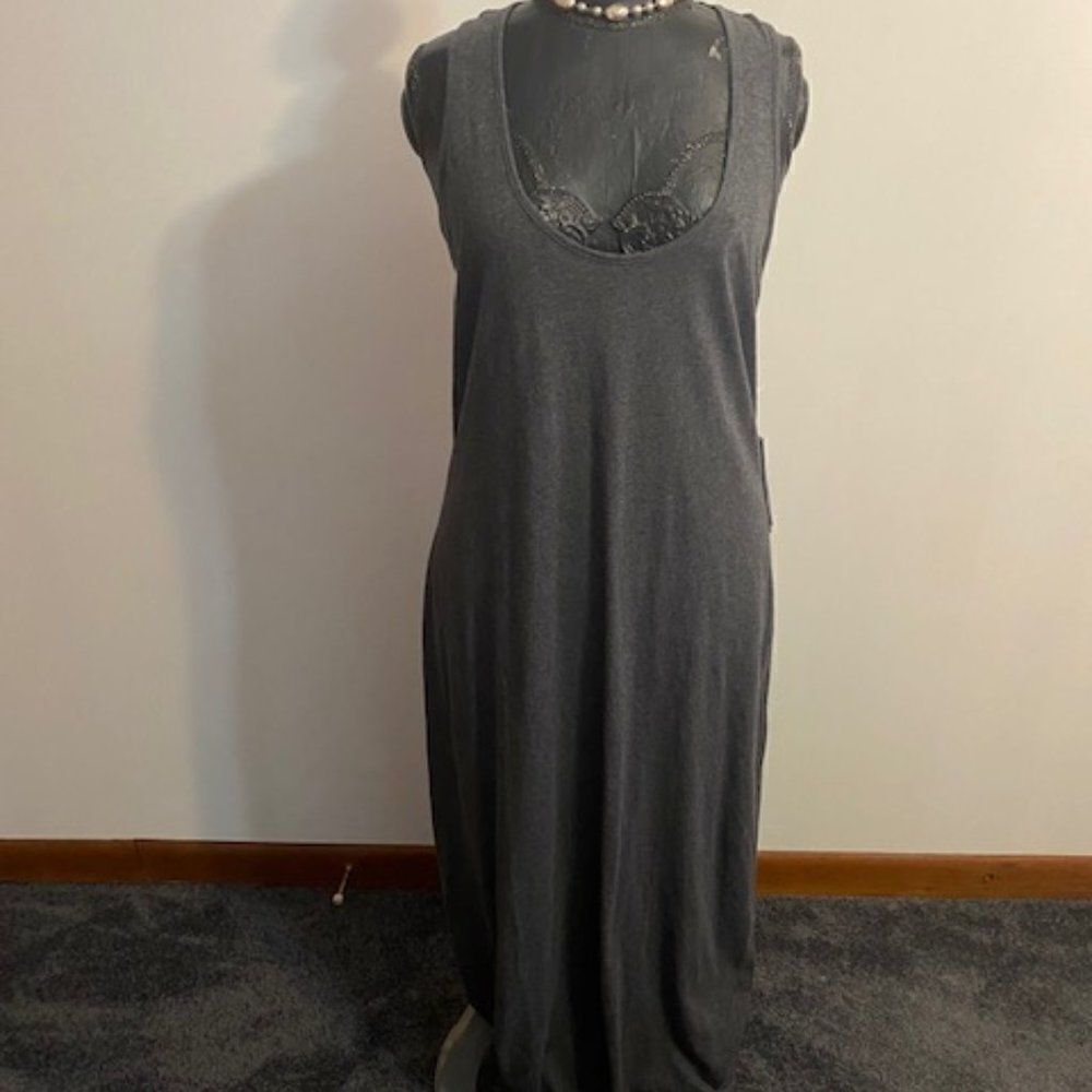 Calme Gray Racer Back Knit Maxi dress, size XL